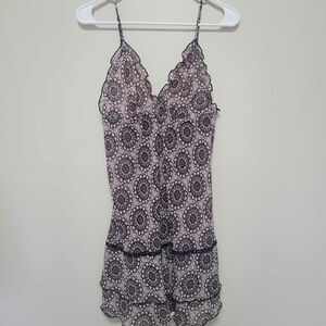 Gilligan & O'Malley Women's Purple Floral Nightgown Sleep Tank Size Medium